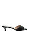 Leather Mules with Heel in Black Colour