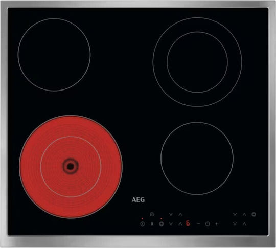 AEG ORN64A02XB Ceramic Cooktop With Frame Autonomous Inox 57.6x51.6cm