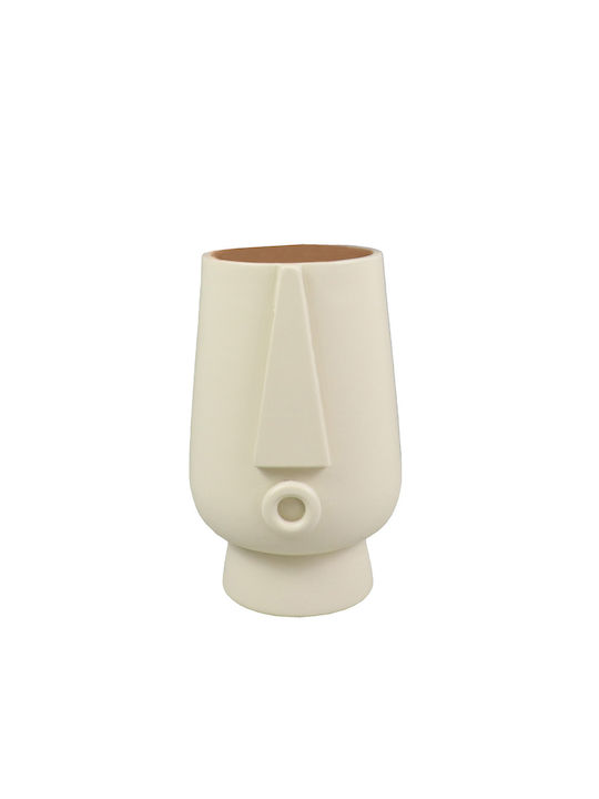 Liberta Decorative Polyresin Vase Fira Ecru 12x11xH18cm