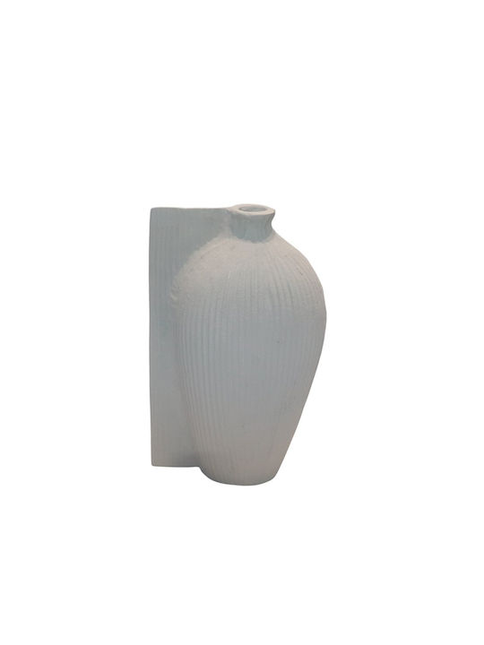 Liberta Decorative Aluminum Vase Volina White