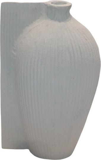 Liberta Decorative Aluminum Vase Volina White 17x9.5xH28cm