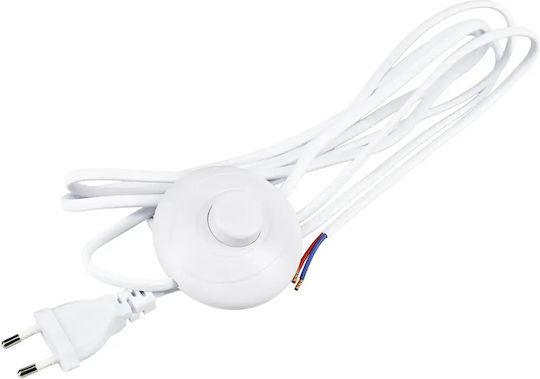 Netzkabel Stecker Weiß 2,5m 2x0,75 1924 Wh