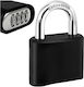 Steel Padlock Brass Combination 24mm Black