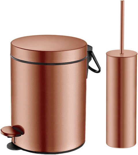 Sanco Inox Σετ Πιγκάλ και Καλαθάκι Μπάνιου Soft Close 5lt Κόκκινο