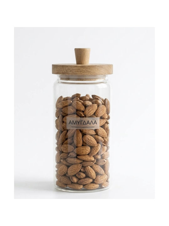 AGC Glass Food Jar for Cereals Pasta Coffee Tea with Lid Transparent 9x9x18.5cm 1 Piece