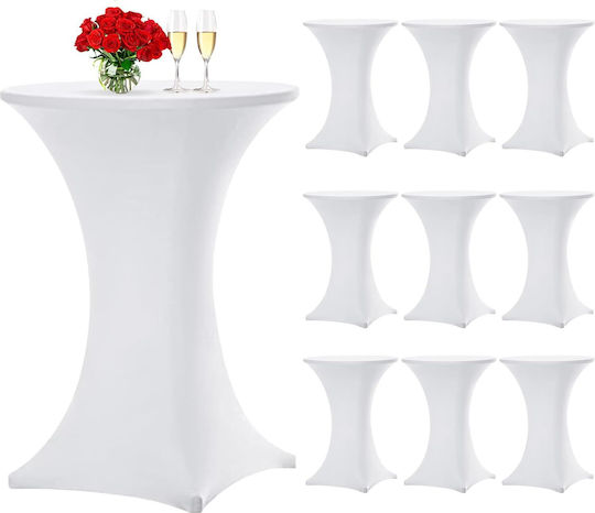 Capac Elastic De Masă Alb 81.28x109.22cm 10 Bucăți