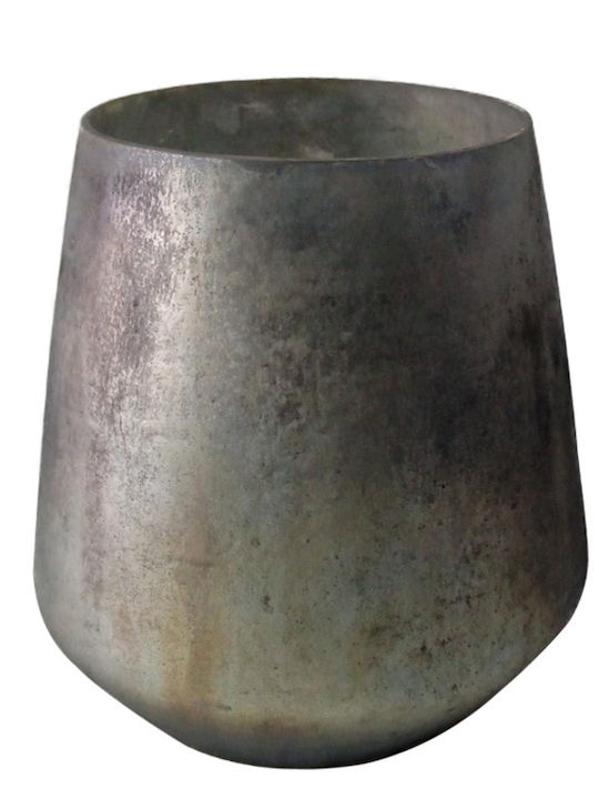 Liberta Kerzenhalter für Teelichter Glas in Grau Farbe 15x15x16cm