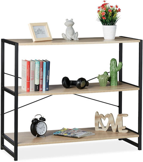 Bookcase Light Brown/Black 95x35x80 cm