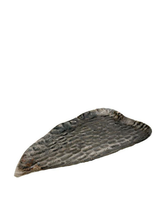 Fylliana Dekorative Platte Metallisch Graue 44x25x3cm