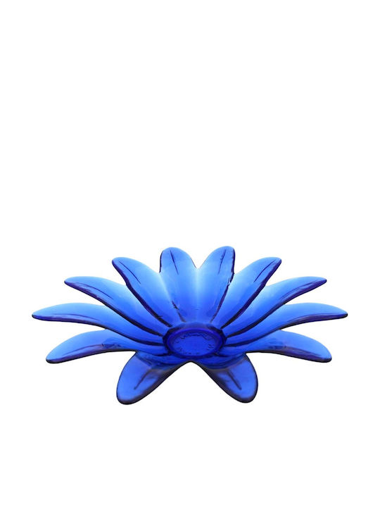 Decorative Glass Platter Blue 30x7cm