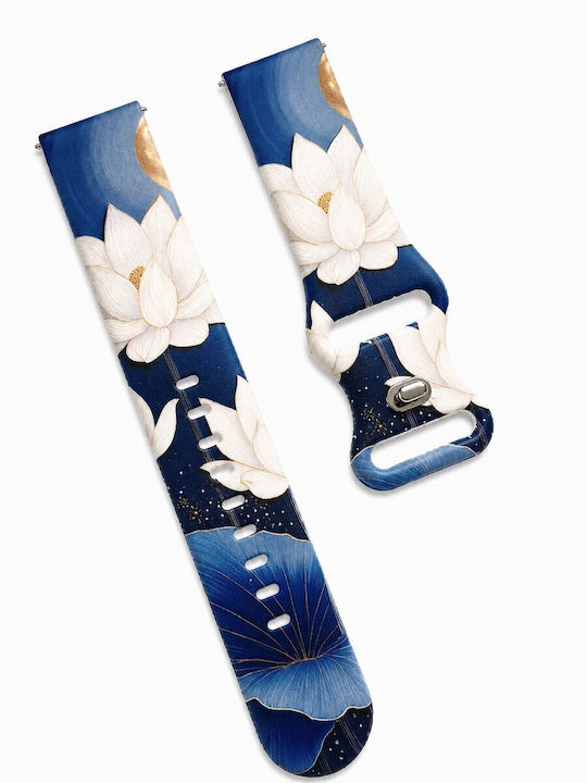 Wishbox Silicone Strap Floral Lotus Xiaomi Amazfit Bip 6 12cm|8 5cm Blue Wishbox Silicone Strap Floral Lotus Xiaomi Amazfit Bip 6 12cm|8 5cm Blue