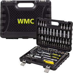 WMC Ratschen- und Steckschlüssel-Set 1/2" & 1/4" 108 Stück WMC Ratschen- und Steckschlüssel-Set 1/2" & 1/4" 108 Stück