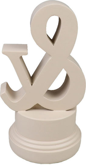 Διακοσμητικη Επιγραφη 8x8x14cm Polyresin Κρεμ C543037