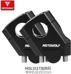 Handlebar Risers 22mm Motowolf 3517mdl 38mm Height