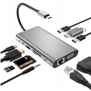 Thunderbolt 3 / USB-C Docking Station με HDMI 4K PD Ethernet Ασημί
