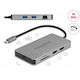 DeLock 87004 USB-C Docking Station με HDMI 4K PD Ethernet και σύνδεση 2 Οθονών Γκρι