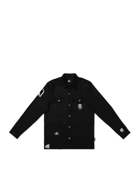 Langärmeliges Overshirt in Marineblau