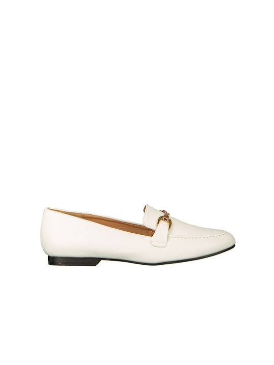 Kalapod Δερμάτινα Γυναικεία Loafers σε Λευκό Χρώμα
