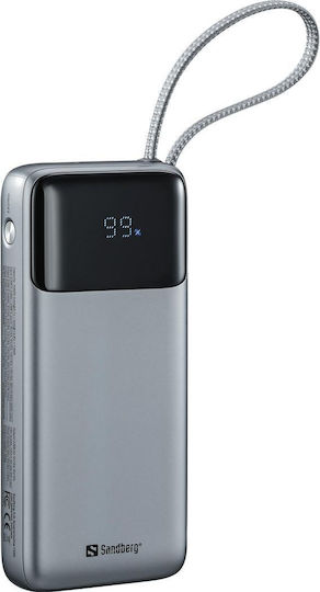 Sandberg All-in1 Power Bank 20000mAh 67W mit USB-A Ausgangsanschlüsse und USB-C Ausgangsanschlüsse Stromlieferung Grau