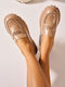Loafers Din Piele Mocasini Dama În Culoarea Khaki