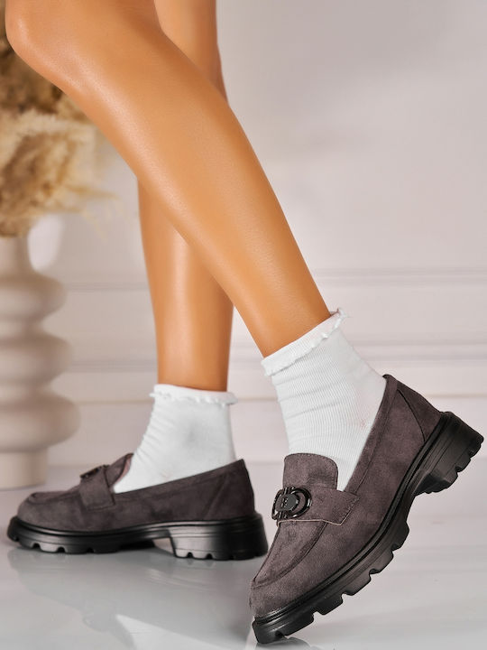 Ladystar Mocasini Dama Din Piele Gri