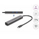 DeLock USB-C Docking Station με HDMI 4K PD Ethernet Γκρι (87865)