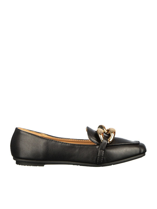 Loafers Dama Din Piele În Culoare Neagră