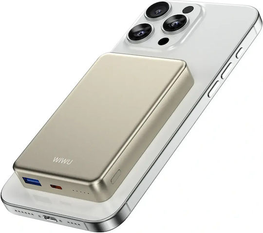 Wiwu P15-1 MagSafe Power Bank 10000mAh 15W Power Delivery Gold