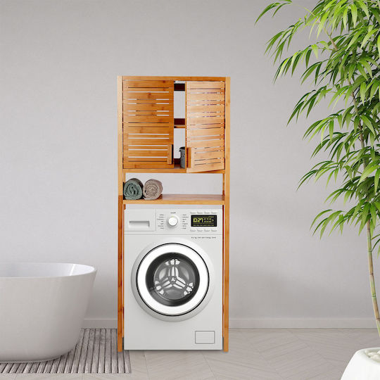 Relaxdays Floor Bathroom Shelf Bamboo Brown