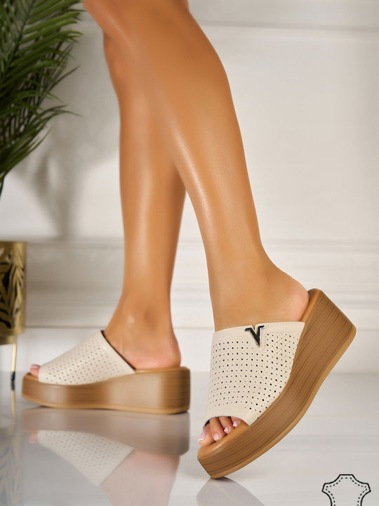 Lulux Platforme Dama Tip Slip On Bej