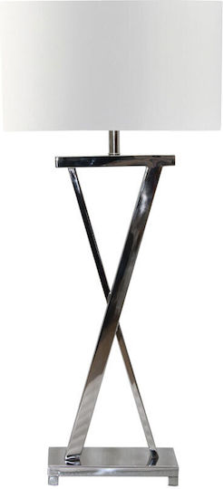 Kelsie Настолна Лампа 41x28x82cm Стомана Сребриста Бяла Kelsie Настолна Лампа 41x28x82cm Стомана Сребриста Бяла