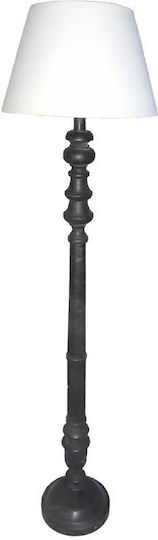 Victorien Floor Lamp 28x45x163cm Black Wood White Fabric Victorien Floor Lamp 28x45x163cm Black Wood White Fabric