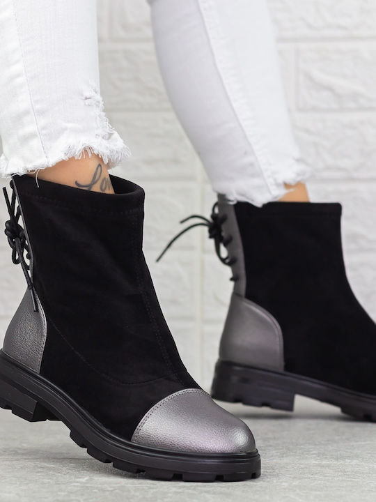 Ghete Dama Ankle Argintii