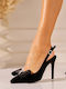 Suede Pumps mit Niedrigem Absatz Schwarz