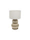 Liberta Table Lamp Made of Rope with White Shade and Beige Base