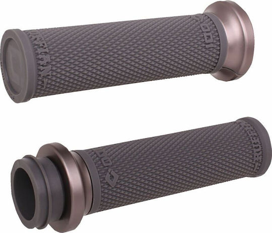 Odi Motorradlenkergriffe 25,4mm Ruffian Diamond Knurled Ohne Flansch Ohne Waffle Gasgriff-zu-Draht Mittel V30htwh-h Grau