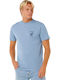 Herrenblusen Kurzarm T-Shirt Blau