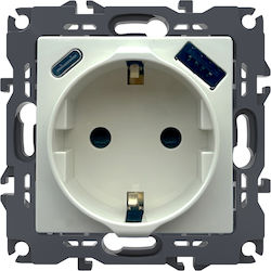 Aca Prime Μονή Πρίζα Ρεύματος με 2 Θύρες USB Aca Prime Μονή Πρίζα Ρεύματος με 2 Θύρες USB