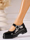 Damen Ballerinas Aus Lackleder in Schwarz Farbe