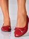 Damen Ballerinas in Burgundisch Farbe