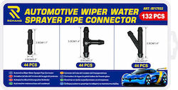 Rchang Set of Car Wiper Hose Connectors 132 Pieces W17932 Automotive Wiper Water Pipe Connector