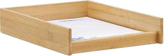 Relaxdays Wooden Document Holder 6x25x33 Cm Natural Brown