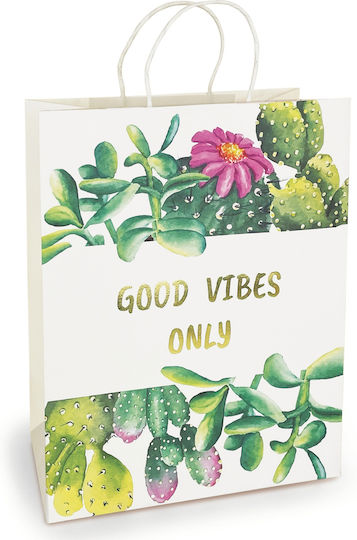 Lebez Good Vibes Only Geantă Hârtie Pentru Cadouri 25.4x12.7x30.5cm 20 Bucăți
