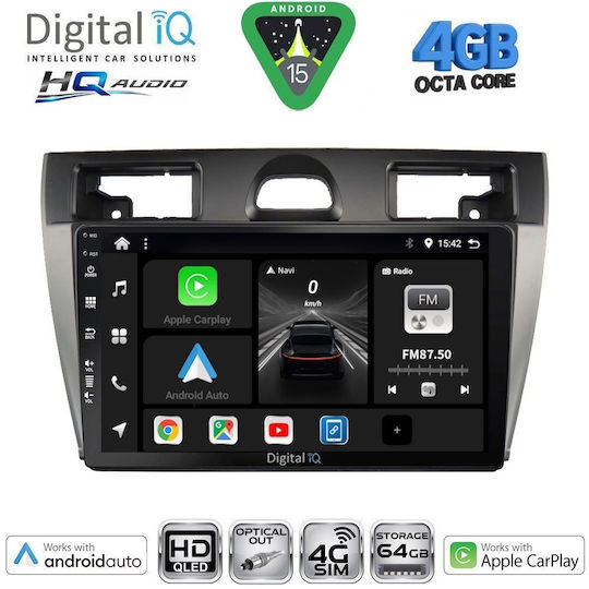 Digital IQ Ηχοσύστημα Αυτοκινήτου για Ford Fiesta 2005-2008 (Bluetooth/USB/WiFi/GPS/Apple-Carplay/Android-Auto) με Οθόνη Αφής 9"