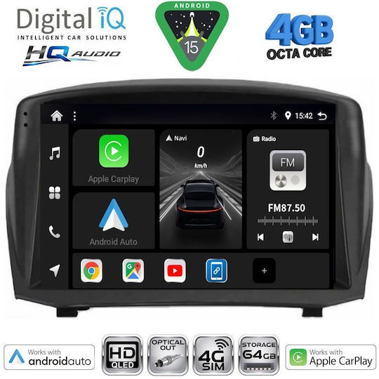 Digital IQ Ηχοσύστημα Αυτοκινήτου για Ford Fiesta 2008-2017 (Bluetooth/USB/WiFi/GPS/Apple-Carplay/Android-Auto) με Οθόνη Αφής 9"
