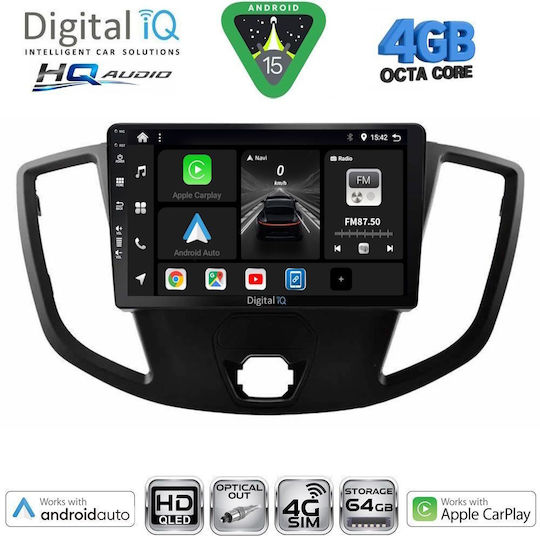 Digital IQ Ηχοσύστημα Αυτοκινήτου για Ford Transit 2014-2020 (Bluetooth/USB/WiFi/GPS/Apple-Carplay/Android-Auto) με Οθόνη Αφής 9"