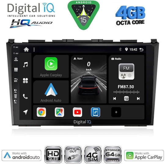 Digital IQ Ηχοσύστημα Αυτοκινήτου για Honda CR-V 2006-2012 (Bluetooth/USB/WiFi/GPS/Apple-Carplay/Android-Auto) με Οθόνη Αφής 9"