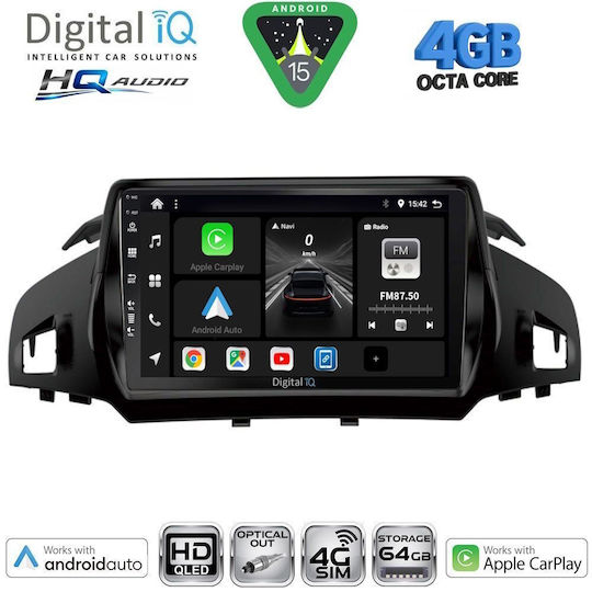 Digital IQ Car Audio System for Ford Kuga / C-Max 2013-2019 Bluetooth USB WiFi GPS Apple CarPlay Android Auto with 9" Touch Screen