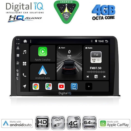 Digital IQ Car Audio System for Honda CR-V 2017-2023 (Bluetooth/USB/WiFi/GPS/Apple CarPlay/Android Auto) with 10" Touch Screen