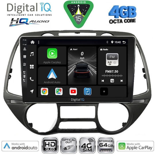 Digital IQ Car Audio System for Hyundai i20 2008-2014 (Bluetooth/USB/WiFi/GPS/Apple CarPlay/Android Auto) with 9" Touch Screen